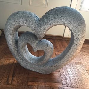 Faux Concrete Heart Garden Sculpture